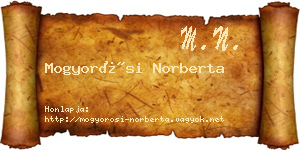 Mogyorósi Norberta névjegykártya